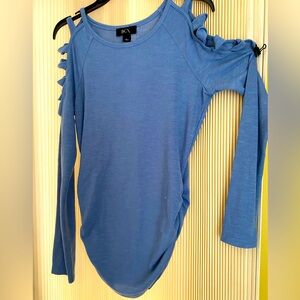 BCX Long-Sleeve Knit Top with cutout sleeves